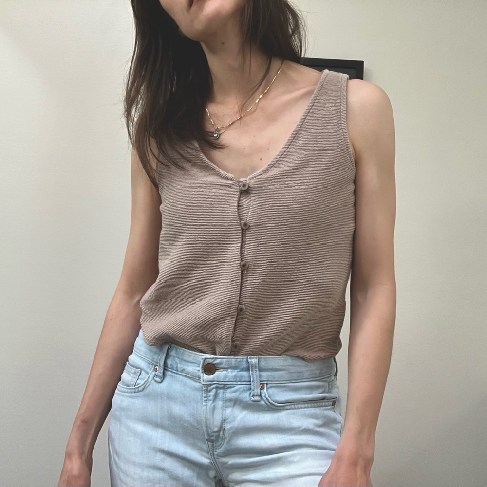 MADEWELL • button front tie tank